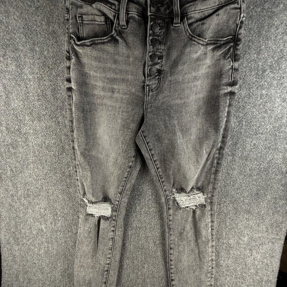 BKE Billie Gray Denim Jeans Slim Fit High Rise Ankle Skinny Stretch ACTL 29x27 - Picture 1 of 16